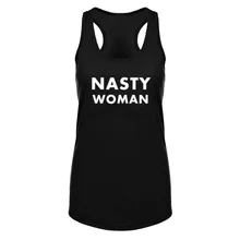 С надписью "Nasty woman" тренировки резервуар для белья Топы