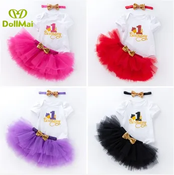 

Baby girl dress lovely first birthday girl mesh skirt vestido infantil for 0-2 years baby party dress