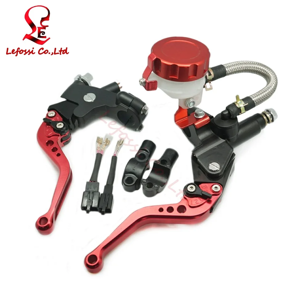 Red 7/8&quot22mm Motorcycle Hydraulic Front Brake Clutch Master Cylinder For Kawasaki ZX6R/9R ZX10R/12R NINJA636/1000 ZZR400 ZZR600 |