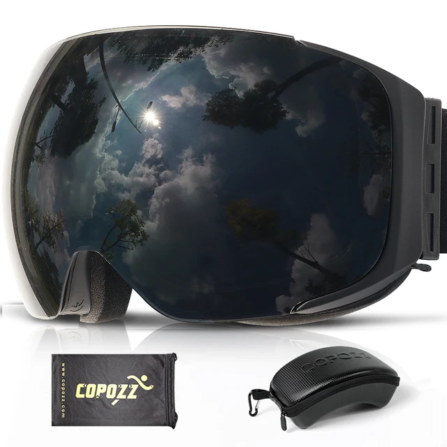 US $33.93 COPOZZ Brand Magnetic Snowboard Ski Goggles with Case 100% Anti-fog UV400 Double lens Protection Me