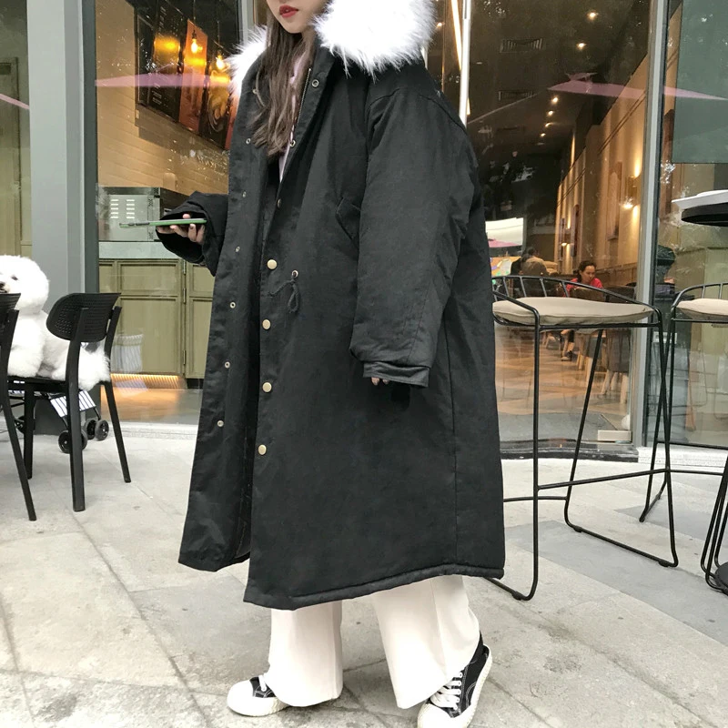 D'hiver Épais De Rembourré Coton khaki Femme Grande Pardessus Lâche Chaud Veste Black Taille red Femmes Parka RqExFtfF