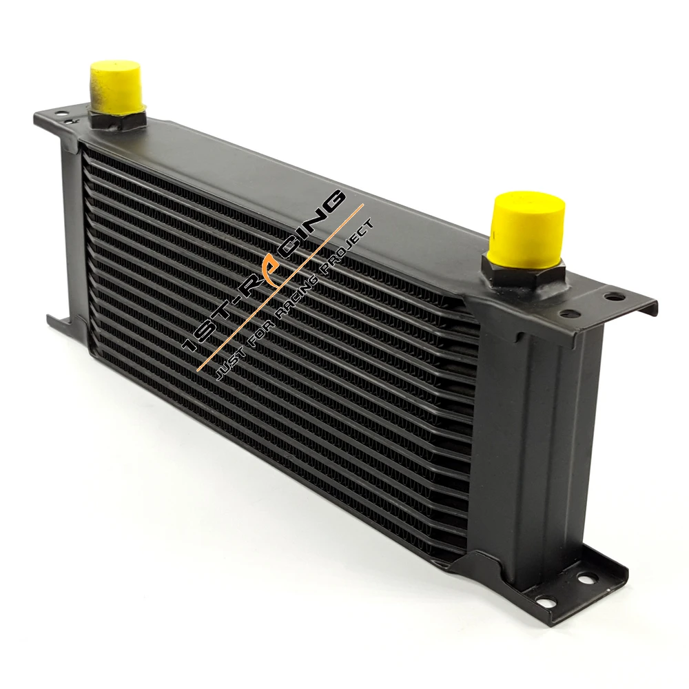 oilcooler BLACK UNIVERSAL 15 ROW AN 10AN ENGINE TRANSMISSION RACING OIL