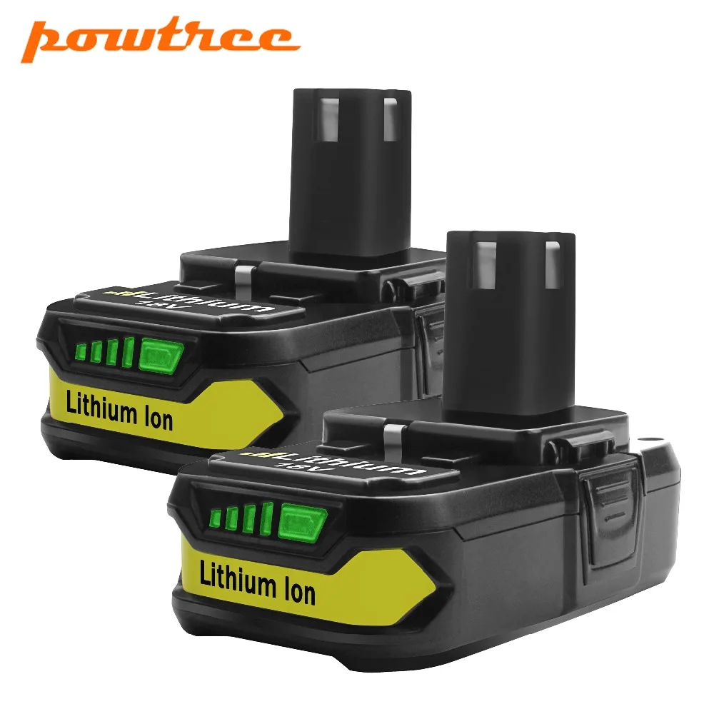 2X Powtree для Ryobi 18 в 2500 мАч P107 электроинструменты аккумуляторная батарея Ryobi P100 P102 P103 P104 P105 P108