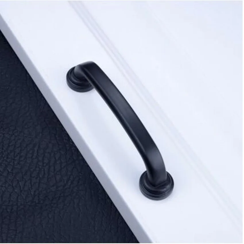 

96mm kitchen cabinet handles black zinc alloy drawer dresser cupboard wardrobe furniture door handles pulls knobs modern simple