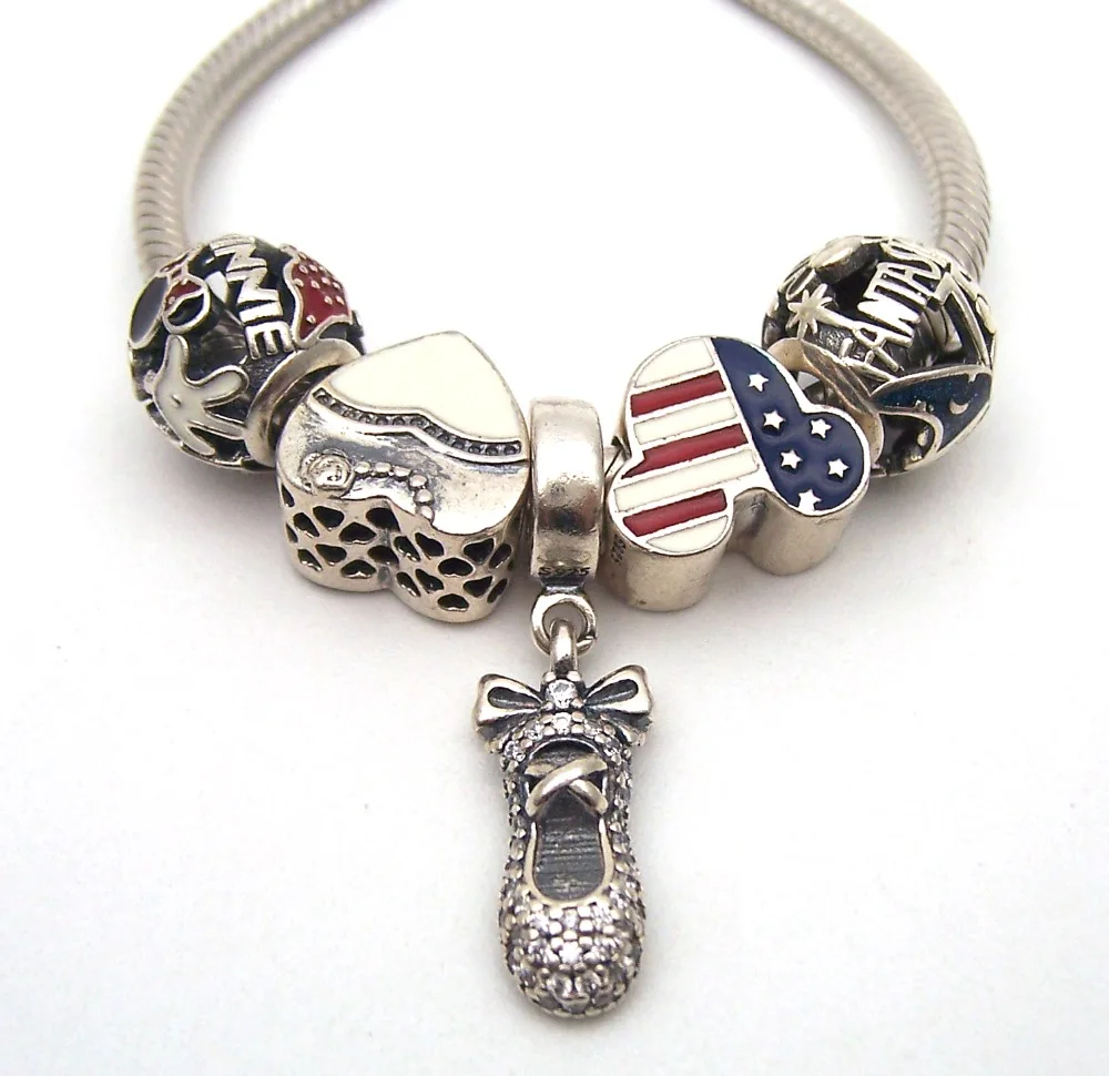 

SSVWG251 5X 100% Authenticity S925 Sterling Silver Beads SilverBead Fit European Charms Bracelet diy jewelry Lampwork