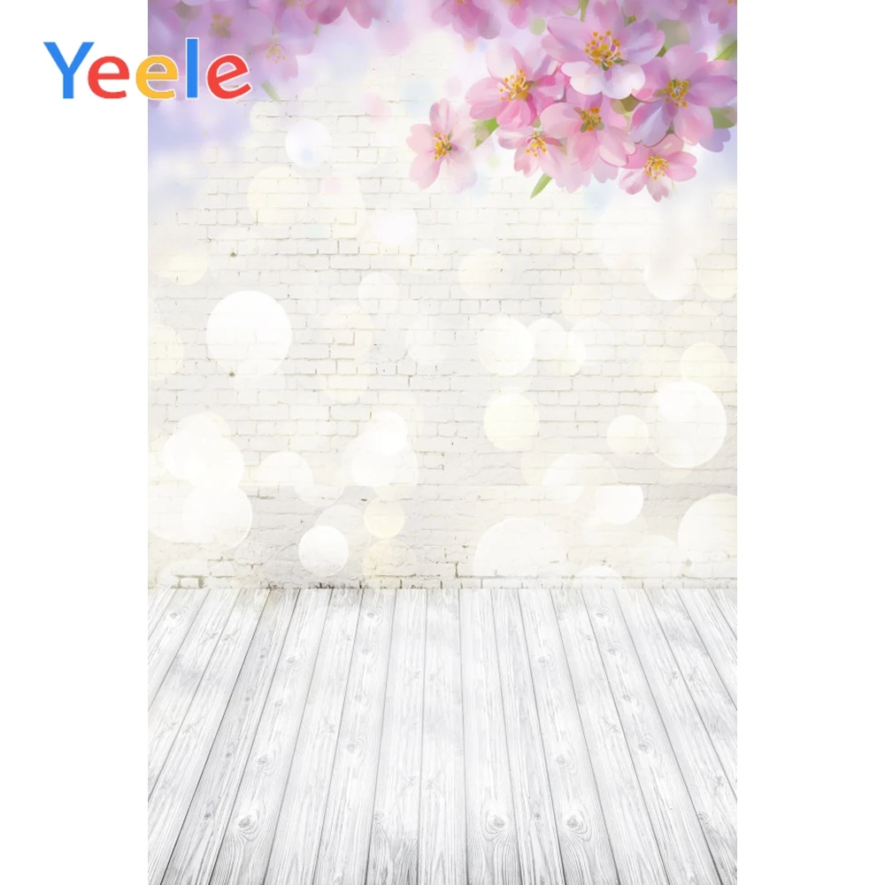 

Yeele Dreamy Flower Brick Wall Poster Plank Floor Baby Scene Photography Backdrop Photographic Background Props For Photo Studio