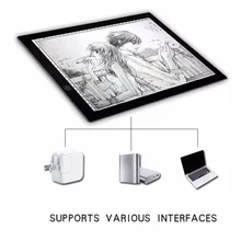 Портативный A3 светодио дный Light Pad коробка копию чертежа платы составление Графика Tablet Настольный коврик Панель коврик для копирования доска с Яркость управление