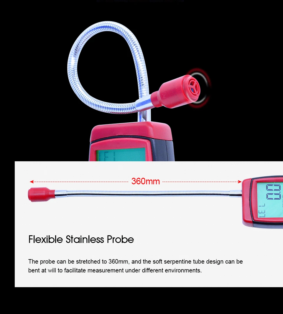 SMART SENSOR AS8800A Combustible Natural Gas Detector Portable Gas Leak Location Determine Gas Analyzer