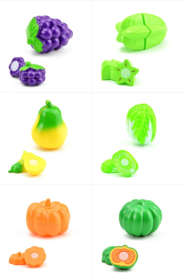27 стилей, мини-игрушки для фруктов и овощей, АБС-пластик, Детские кухонные игрушки для детей, Игрушки для раннего образования