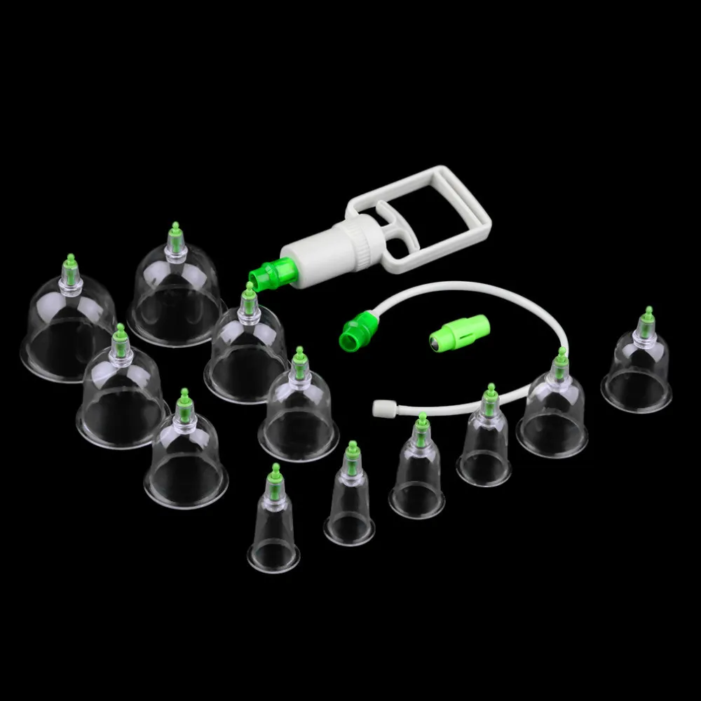 12pcs/set Chinese Health Care Medical Vacuum Body Cupping Therapy Cups Massage Body Relaxation Healthy Message Set Safe