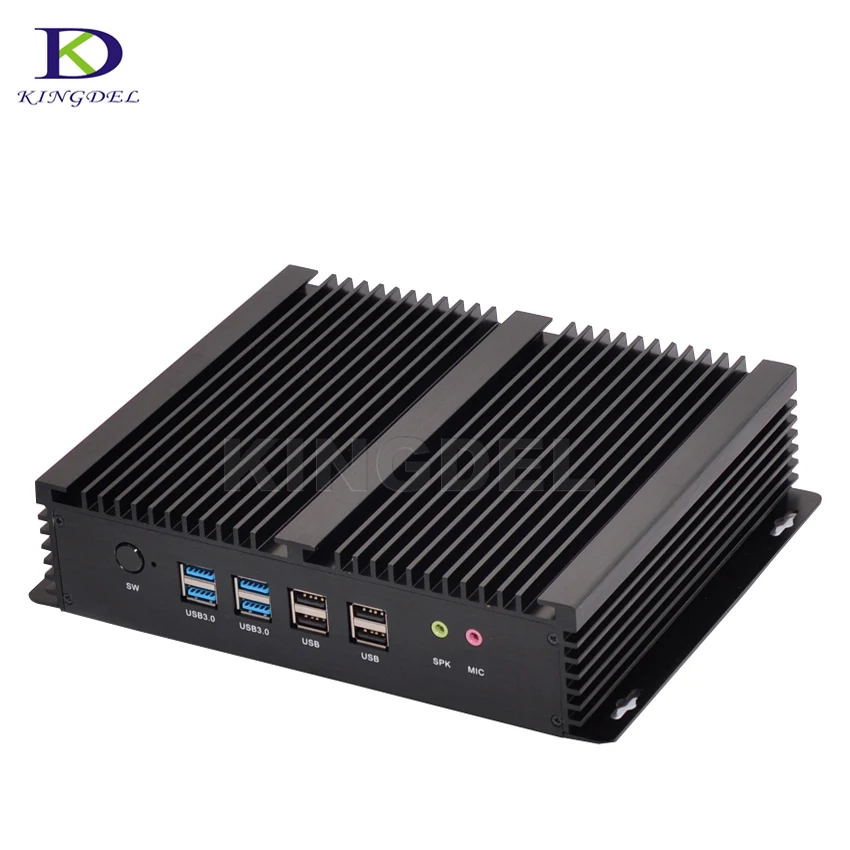 US $251.90 Fanless Barebone Mini PC Core i7 4500U i3 4010U Windows 10 Rugged ITX Case Embedded Industrial Computer 2 LAN HDMI 6 COM Nettop