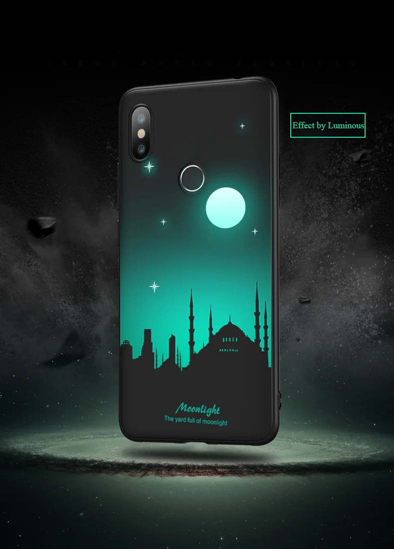 Luminous Soft Back Cover Case Silicon Cover for Xiaomi 6X Redmi S2 Mi 8 Mi 8SE (8)