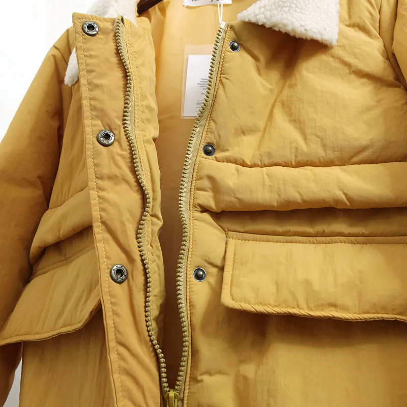 down puffer coat High Quality Wool Women Parkas Turn-down Collar Winter Short Coats Cotton Brown Vintage Jackets Fashion Coats Lu11 35 black puffer