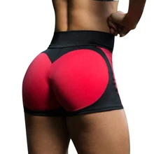 Пуш-ап, женские шорты с высокой талией, пэчворк, короткие, женские, эластичные, впитывающие влагу, для спорта, фитнеса, йоги, спортзала, сухие, быстро обтягивающие шорты