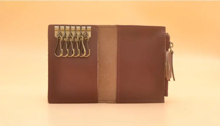 DIY leather wallet key ring card holder pvc template sewing