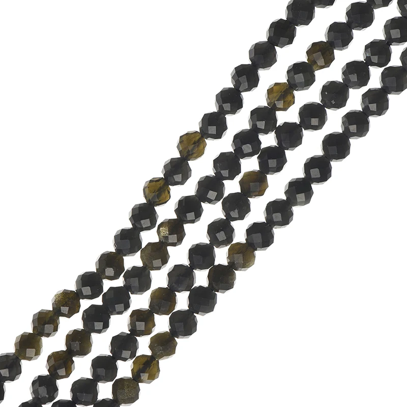 

Mixed with translucent brown beads and thick black-gold beads Customized 3mm-2mm Kim Stone Loose beads