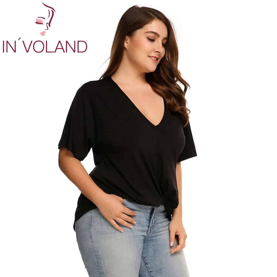 Женская футболка IN'VOLAND повседневная пикантная с глубоким v образным вырезом и