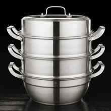 304 Кастрюля со спуском пара из нержавеющей стали, утепленный суповый горшок, многослойная кастрюли-пароварки с крышкой, общее использование для газовой и индукционной плиты