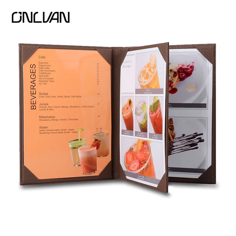 ONLVAN Leather Restaurant Menu Holders Upscale Hotel Cafe Menu Covers