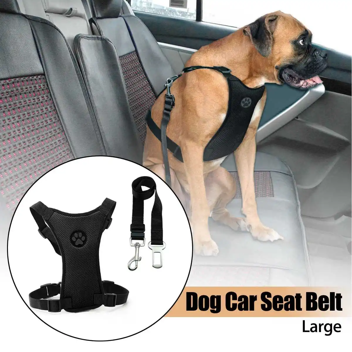 

Breathable Mesh Pet Dog Car Safety Seat Belt Adjustable Vehicle Seatbelt Harness Automotive Chest Straps