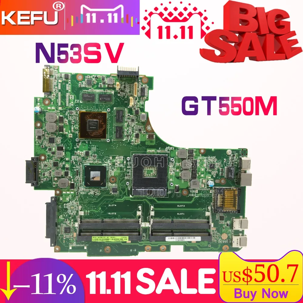SHELI For ASUS N53SV N53S N53SN N53SM GT550M 2GB N12P-GT-A1 laptop motherboard tested 100% work original mainboard цена SHELI For ASUS N53SV N53S N53SN N53SM GT550M 2GB N12P-GT-A1 laptop motherboard tested 100% work original mainboard цены онлайн