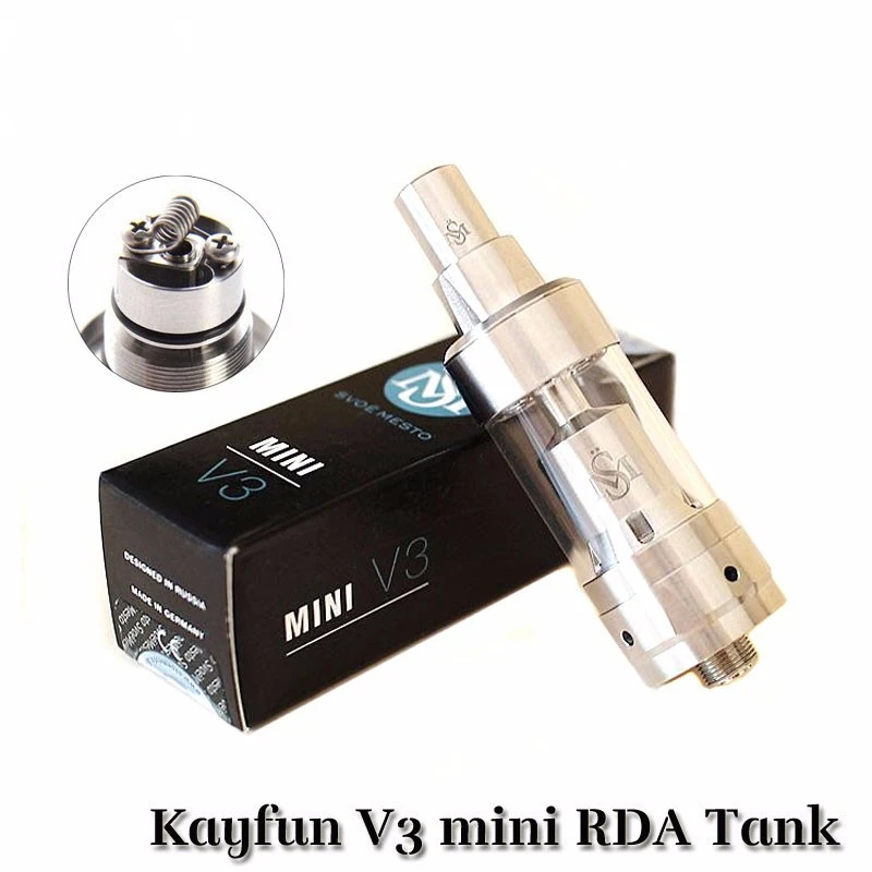 

NEW Kayf mini V3 1:1 RDA electronic cigarette atomizer airflow control rebuildable with 19mm diameter tank Stainless Steel
