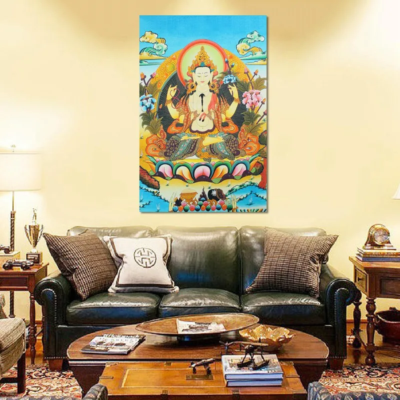 36 &quotтибетская шелковая вышивка 4 руки Chenrezig богиня Будды Bodhisattva Thangka Thanka