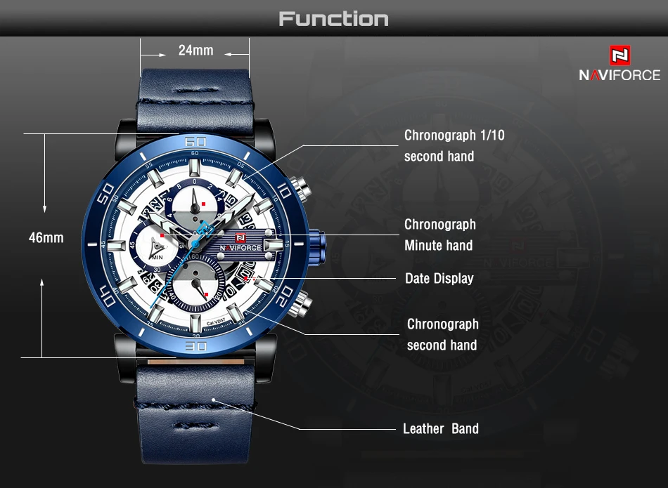 NAVIFORCE Топ люксовый бренд мужские спортивные часы мужские кожаные кварцевые автоматические часы с датой армейские военные водонепроницаемые наручные часы