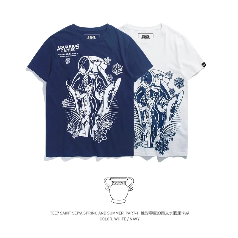 

TEE7 Men boy t shirt Anime Saint Seiya Aquarius T-shirts High Quality Fashion 3D printed t-shirts streetwear summer tops