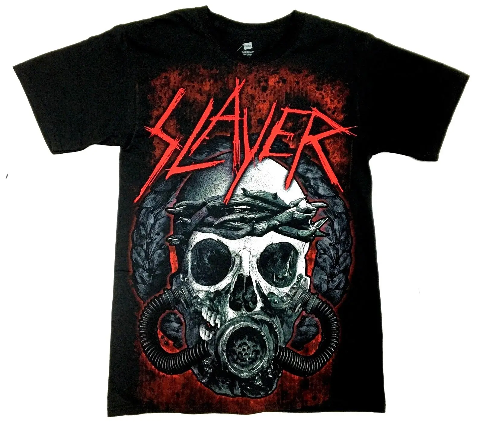 Slayer WORLD BLOOD MASK THORN SKULL футболка новая Оригинальная летняя с круглым вырезом спереди