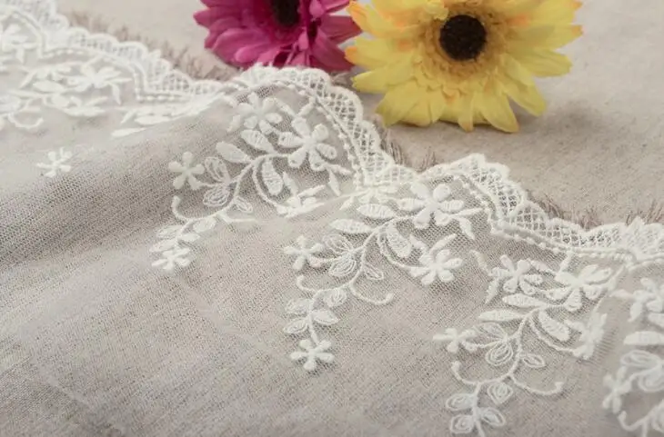 scrabooking Cotton Lace Trim for Wedding Decoration 2 Meters/Lot Beige Black White Wide Ribbon lace lace ribbon,lace sewing supplies,lace decoration,lace accessories,lace sewing accessories