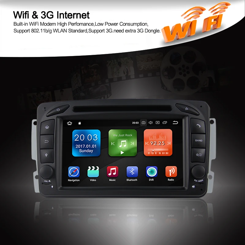Excellent Car Multimedia player Android 8.1 2 Din GPS Autoradio For Mercedes/Benz/CLK/W209/W203/W208/W463/Vaneo/Viano/Vito FM DSP 4
