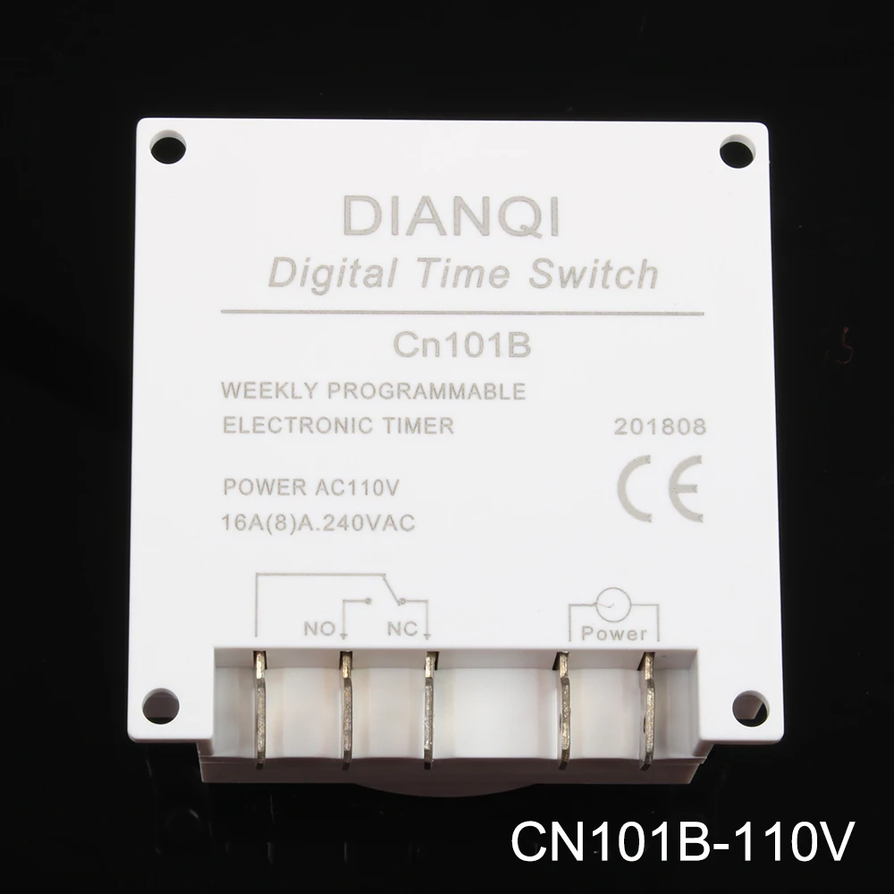 CN101B AC 12 в 24 в 110 В 220 в цифровой ЖК-таймер питания без NC программируемый реле времени с защитной крышкой еженедельно 7 дней