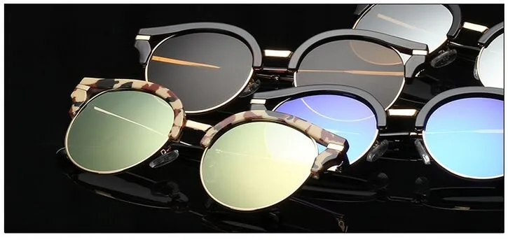 RunBird новинка моды летнего сезона, круглые солнцезащитные очки Для женщин дизайнерские очки солнцезащитные очки для женщин Multi Цвет очки оттенки R078