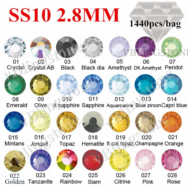 

ss10(2.7-2.9MM) strass Crystal DMC flatback hotfix thinstone for clothes iron on hot fix thinetone 1440pcs/Bag
