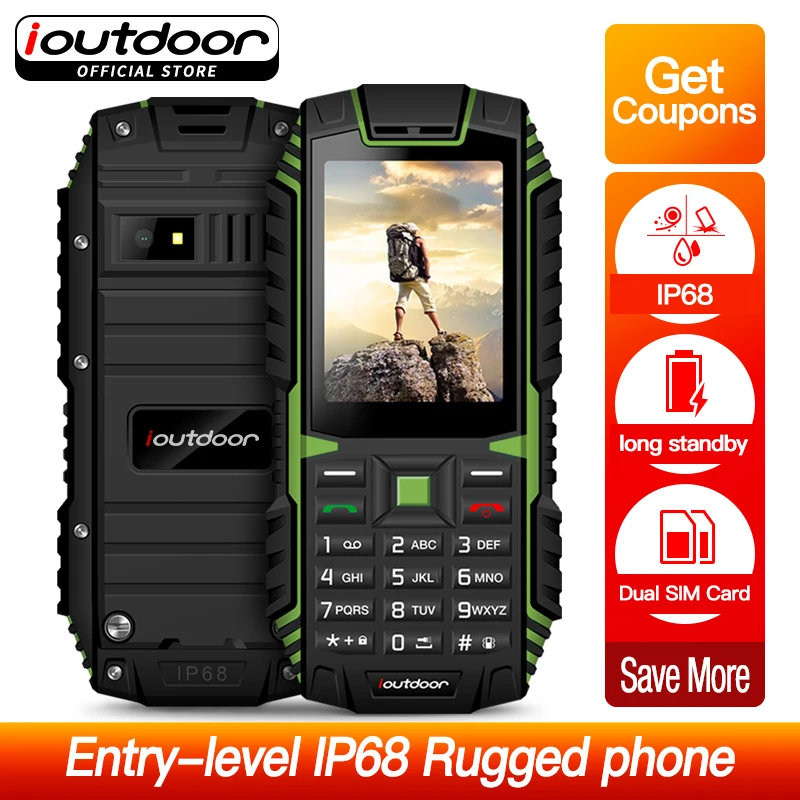 Ioutdoor T1 прочный мобильный телефон водонепроницаемый IP68 Ударопрочный fm радио 2 sim