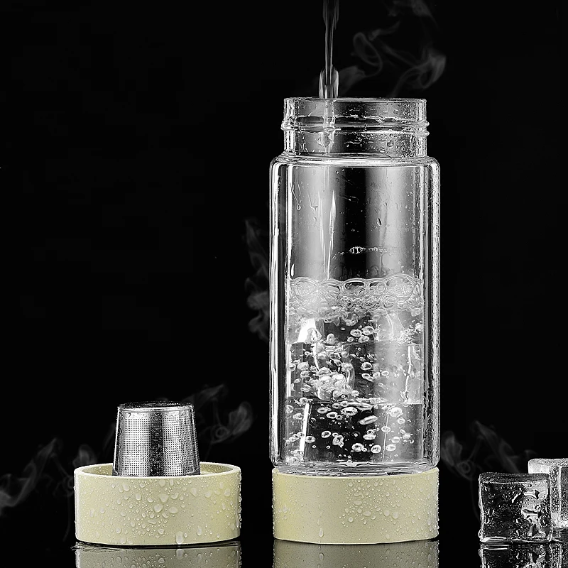 ZOOOBE новый дизайн с двойными стенками Стеклянная бутылка для воды чая dink Чай
