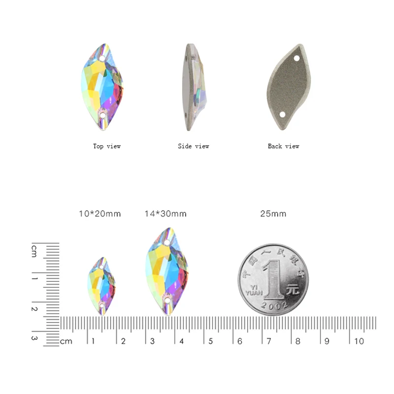 K9-Crystal-Sew-On-Rhinestone-10x20mm-Leaf-Crystal-AB-Flatback-10x20mm-Beauty-Fish-Sew-on-stone