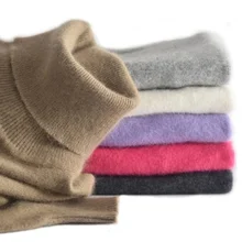High Quality Cotton Cashmere Sweaters Pullover Women's Turtleneck Sweater Women Korean Solid Color Women's Knitted Basic Sweater