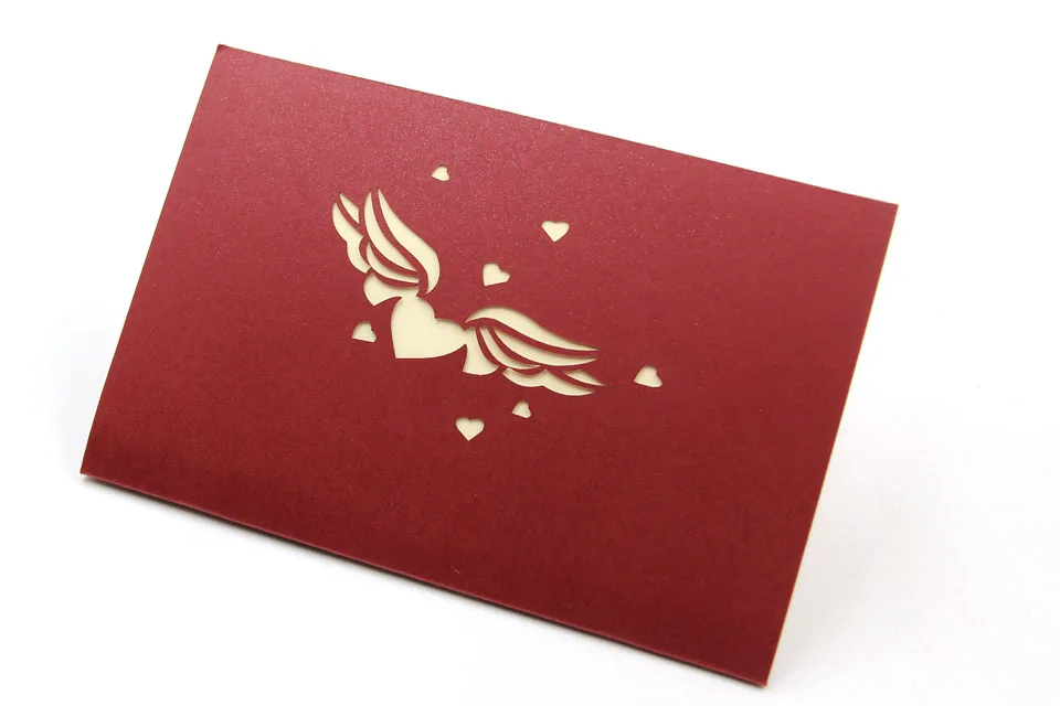 3D всплывающие поздравительные открытки День Святого Валентина подарок Любовь в руке сердце открытка соответствия конверт Лазерная резка свадьба любовь открытка
