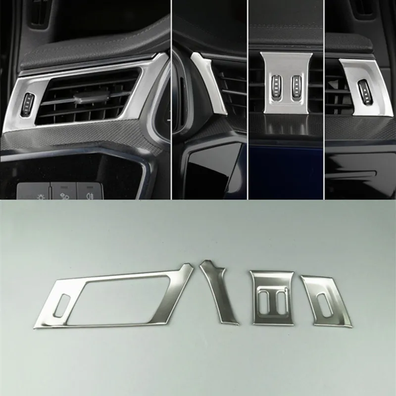 Автомобильный Стайлинг подлокотник переключения передач декоративная наклейка на рамку для Audi A6 C8 интерьерные аксессуары консоль воздушные накладки для вентиляционных отверстий отделка - Название цвета: air vent frame