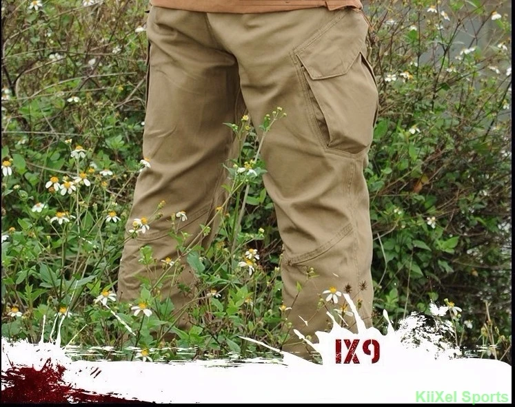 2019 IX9 II Men Militar Tactical Pants Combat Trousers SWAT Army Military Pants Mens Cargo Outdoors Pants Casual Cotton Trousers black cargo trousers