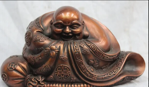 

JP S0524 Mouse over image to zoom Details about 8" Lucky Chinese Buddhism Pure Bronze Bless Happy Laugh Maitreya Buddha Statue