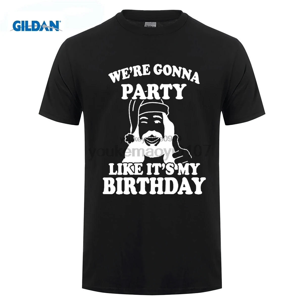 GILDAN Jesus Party Like It's My Birthday New Funny Christmas Costume Santa T-Shirt Print T Shirt | Мужская одежда