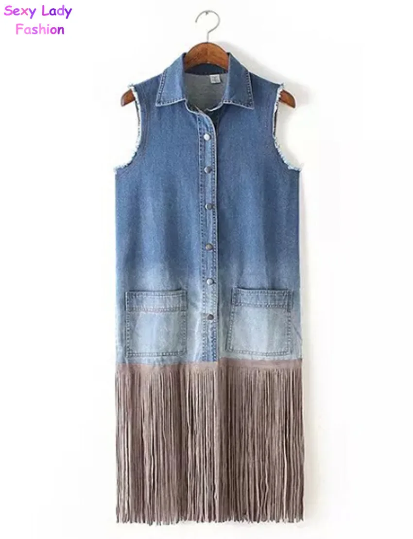 Women Spring Retro Spliced Drawstring Loose Vest main image 0