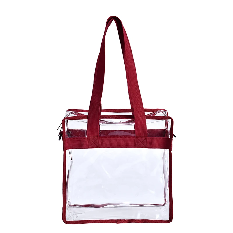 Women Fashion Clear Transparent Tote Bag Lady Portable Casual Beach Bag