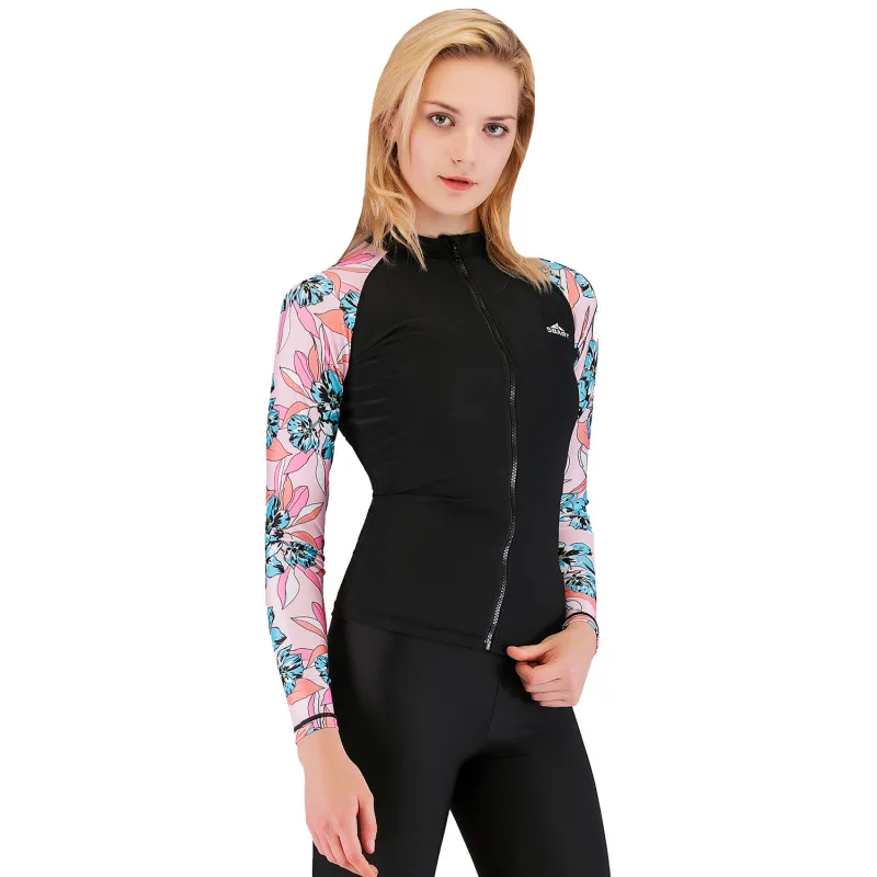 

Floral Printed Long Sleeves Rash Guards Women Swimwear T Shirts Female Swimsuits Sailing Surfing Swimming Tops Bathing Sutis EO