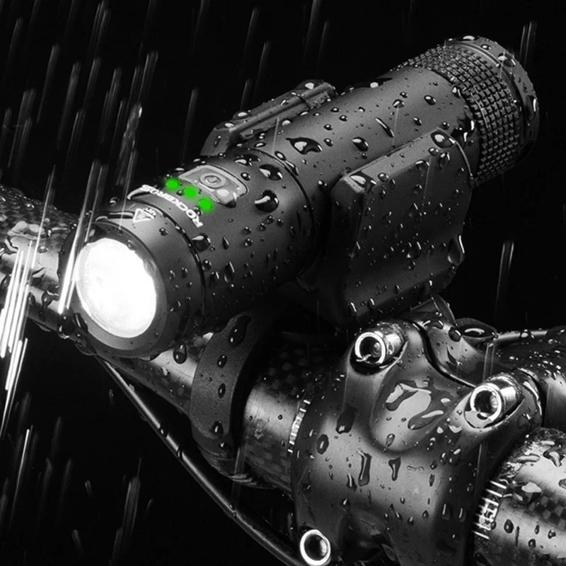 Flash Deal ROCKBROS Bicycle Light Headlight Waterproof LED Power Bank USB Rechargeable Battery Replaceable 6 Modes Bike Light Flashlight 3