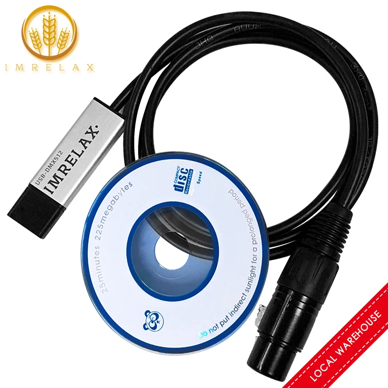 

IMRELAX USB to DMX Interface Adapter Cable 110cm Length Stage Light PC DMX512 Controller Dimmer DMX USB Signal Conversion