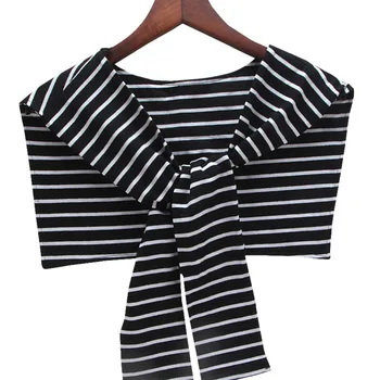 

removable collar fake sleeves striped shawl Shoulder Strap Sleeve neckwear cotton fake collars unisex